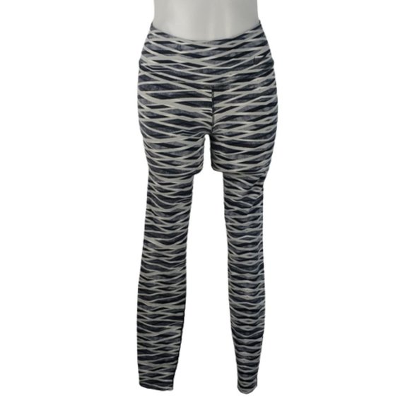 Pants - Women's Tights Size Large Grey White Scrunch Bum Full Length Gym Athleticwear